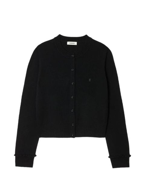 SANDRO ruffle-trim cardigan - Black - zdjęcie produktu nr 1