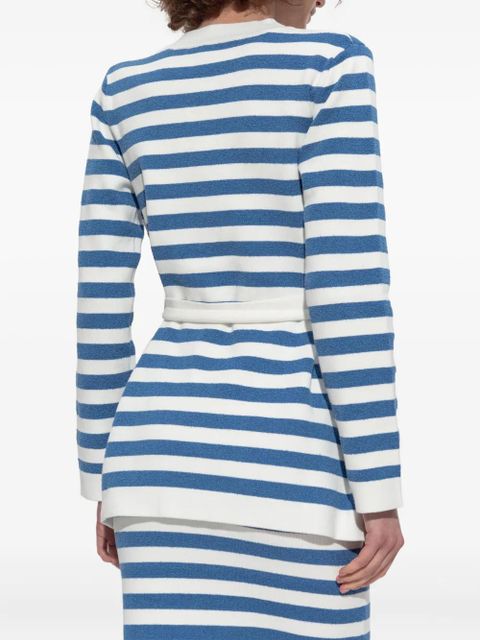Posse striped belted cardigan - Blue