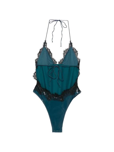 Oséree lace-trim swimsuit - Blue