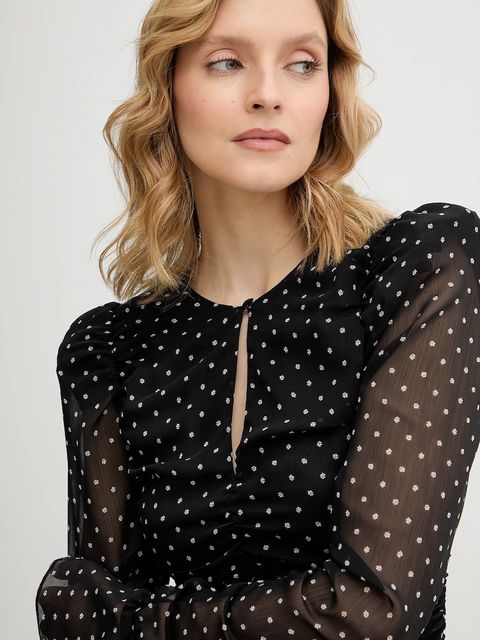 Rotate bluzka damska kolor czarny wzorzysta 115222000 - zdjęcie produktu nr 2