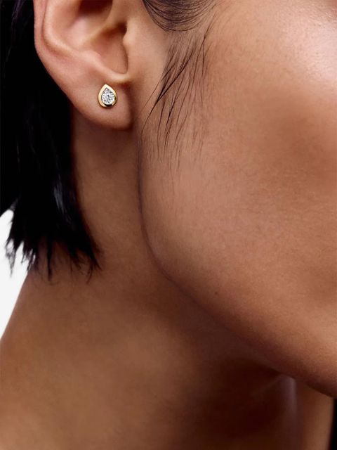 Monica Vinader Pear Diamond stud earrings - Gold - zdjęcie produktu nr 2