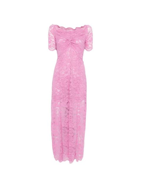 Rabanne off-shoulder lace midi dress - Pink - zdjęcie produktu nr 1