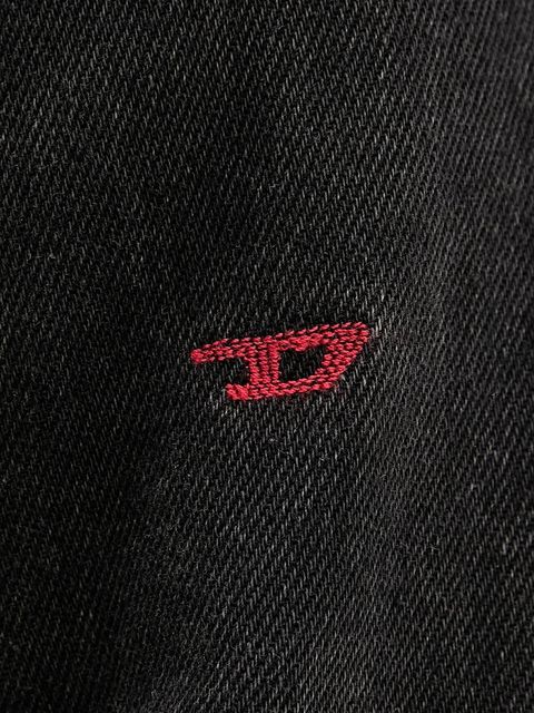 Diesel kurtka jeansowa DE-MORNIN JACKET kolor czarny przejściowa A13434.09I35