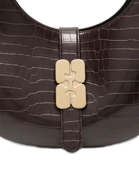 GANNI leather shoulder bag - Brown