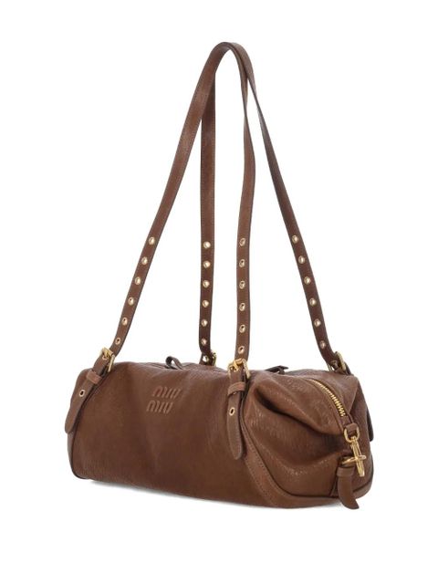 Miu Miu leather eyeleted tote bag - Brown