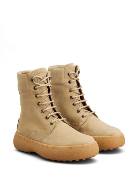 Tod's lace-up leather combat boots - Neutrals - zdjęcie produktu nr 2