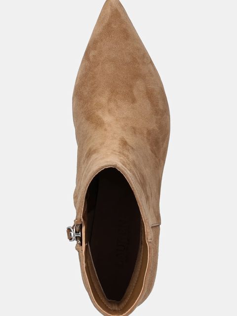 Lauren Ralph Lauren botki zamszowe Mckay Bt Hl damskie kolor beżowy na szpilce 802967779003