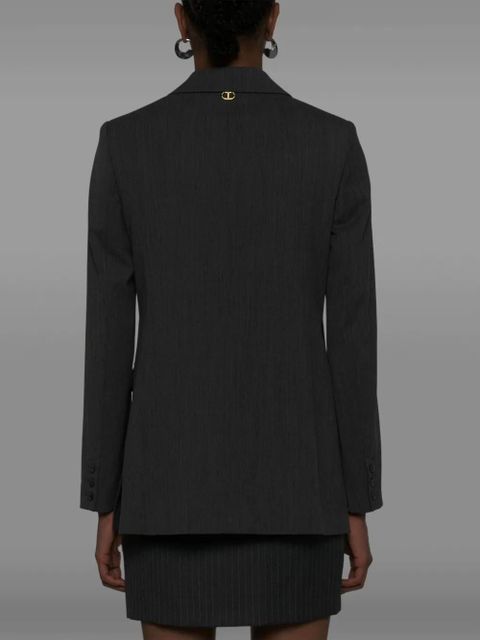 TWINSET logo-plaque blazer - Grey