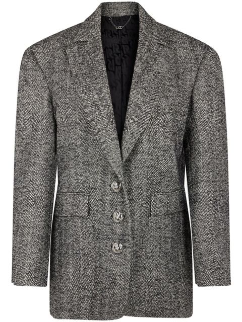 Rabanne herringbone-pattern wool blazer - Black
