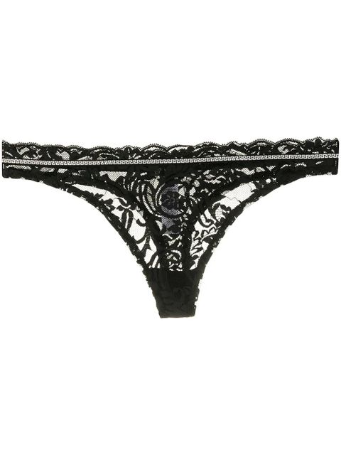 Versace Greek key lace thong - Black - zdjęcie produktu nr 1