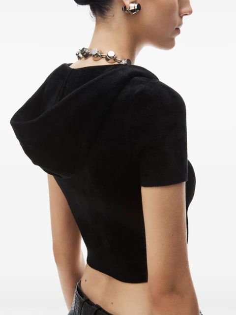 Alexander Wang logo-embossed hoodie - Black