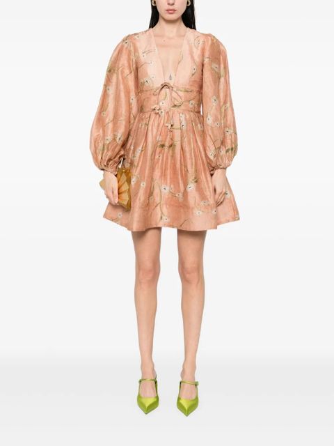 ZIMMERMANN Illuminate Drawn mini dress - Neutrals