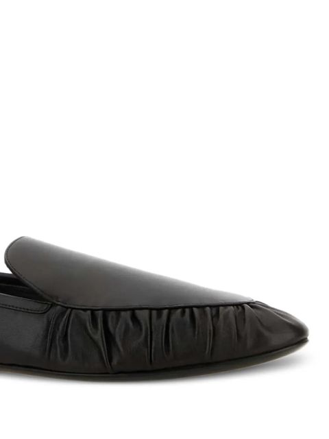 Saint Laurent Alain ruffled leather loafers - Black