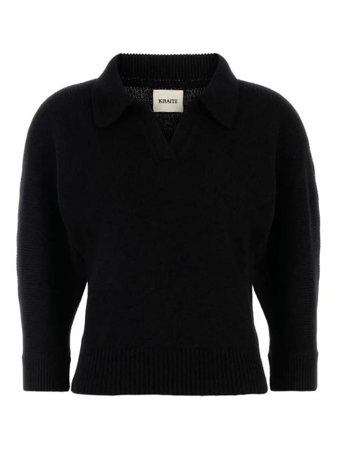 KHAITE cashmere polo shirt - Black - zdjęcie produktu nr 1