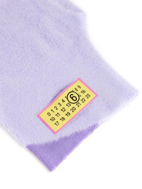 MM6 Maison Margiela Numbers-motif textured balaclava - Purple
