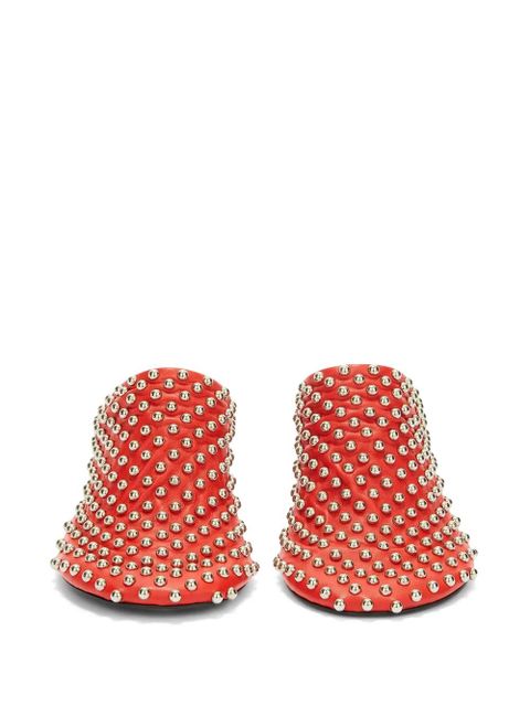 Jil Sander studded mules - Red
