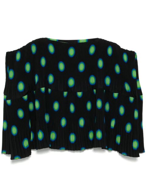 MM6 Maison Margiela pleated blouse - Black - zdjęcie produktu nr 1