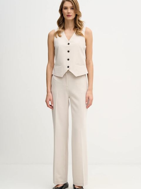 Sisley kamizelka kolor beżowy jednorzędowa 2KVXLJ00U - zdjęcie produktu nr 2