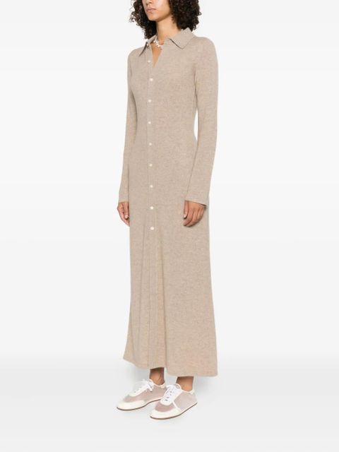 Guest In Residence cashmere buttoned-front shirt midi day dress - Neutrals