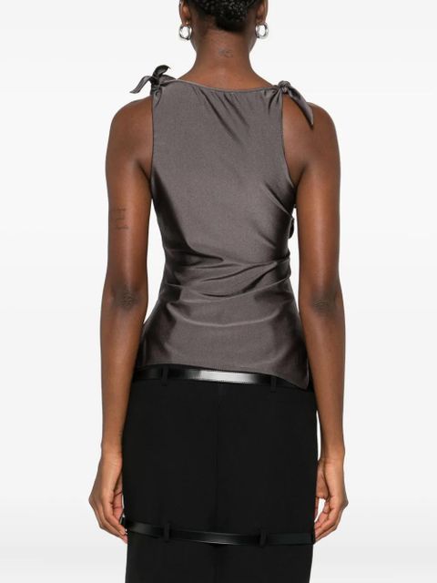 Coperni asymmetric rose-detail top - Grey