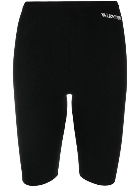 Valentino Garavani logo-embroidered cycling shorts - Black - zdjęcie produktu nr 1