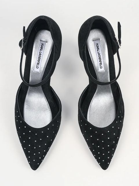 Karl Lagerfeld szpilki zamszowe PREMIERE 90