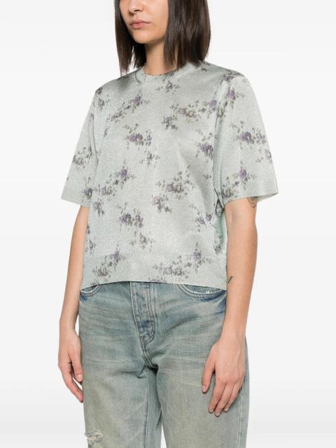 GANNI floral-print T-shirt - Green