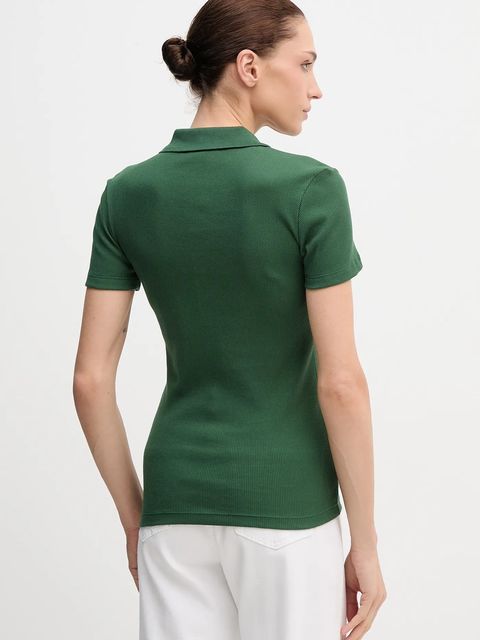 Lacoste polo bawełniane kolor zielony DF5377