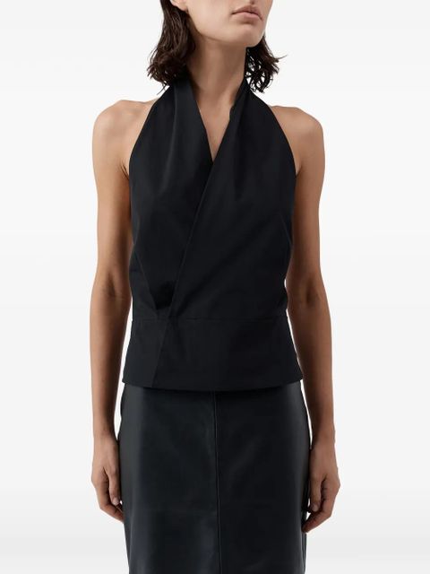 St. Agni halterneck wrap top - Black