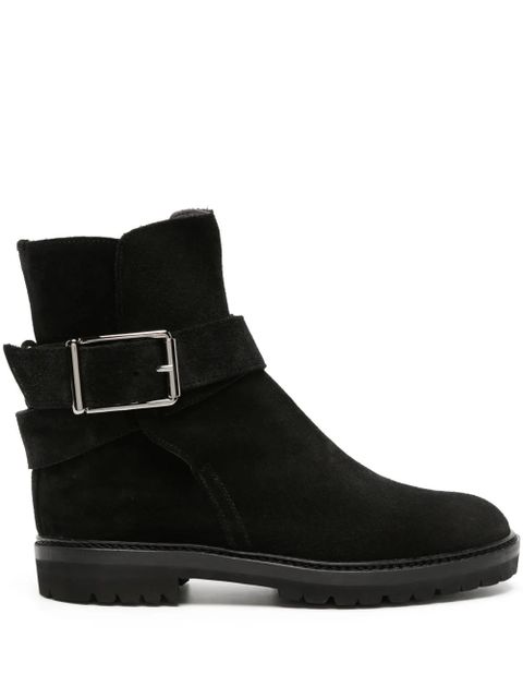 Manolo Blahnik buckle-detail suede ankle boots - Black - zdjęcie produktu nr 1