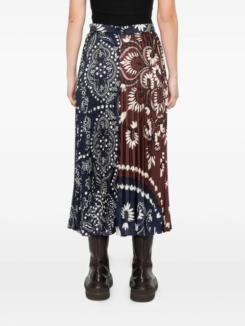 Weekend Max Mara pleated floral-print midi skirt - Blue