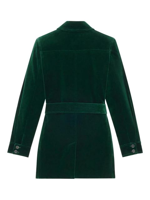 Saint Laurent belted velvet jacket - Green