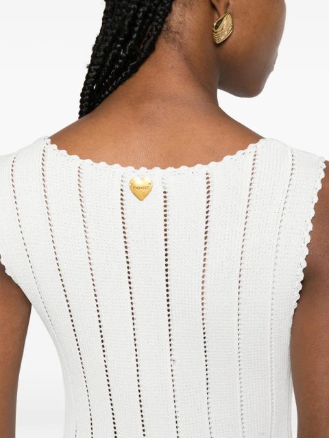 TWINSET V-neck midi dress - White