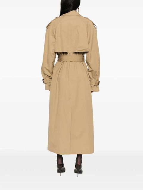 Saint Laurent button belted coat - Neutrals