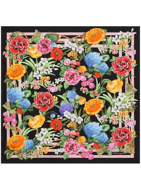 Dolce & Gabbana floral-print foulard - Black - zdjęcie produktu nr 1