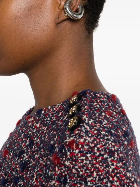 Gucci tweed button-detail dress - Blue