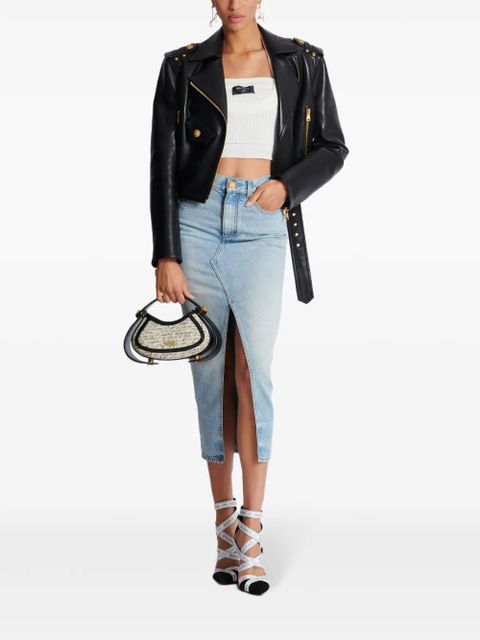 Balmain ribbed halterneck top - White