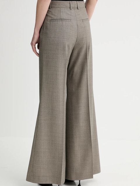 Filippa K spodnie wełniane damskie kolor brązowy szerokie high waist 31424.FK