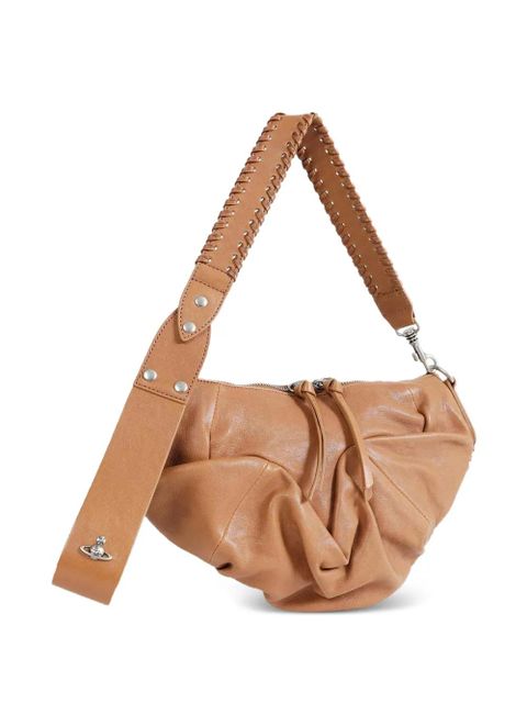 Vivienne Westwood small Agnes ruched shoulder bag - Brown