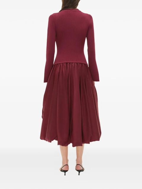 Simkhai Kenlie long-sleeve panelled dress - Red