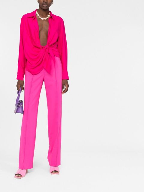 Jacquemus knot-detail long-sleeve shirt - Pink - zdjęcie produktu nr 2