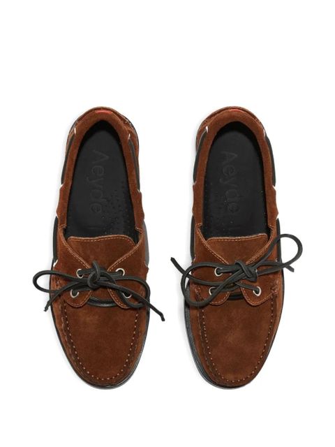 Aeyde Harris lace-up suede loafers - Brown