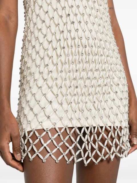 Maje beaded V-neck mini dress - Neutrals
