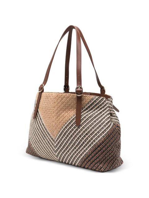 TWINSET chevron tote bag - Neutrals