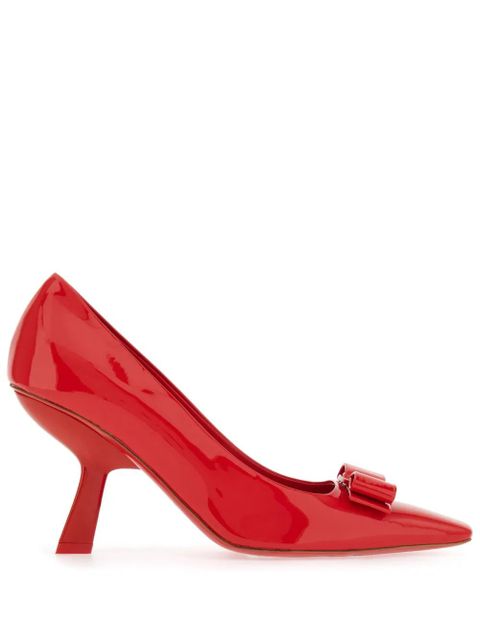 Ferragamo Vara Bow 85mm patent leather pumps - Red - zdjęcie produktu nr 1