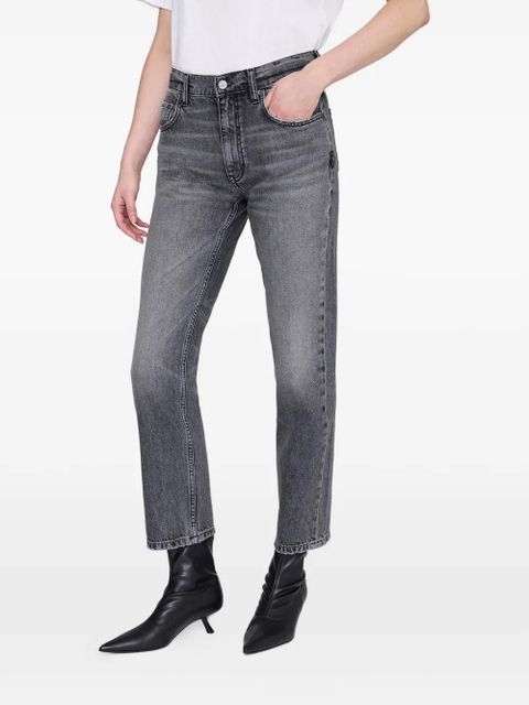 ANINE BING Kate washed-effect jeans - Grey