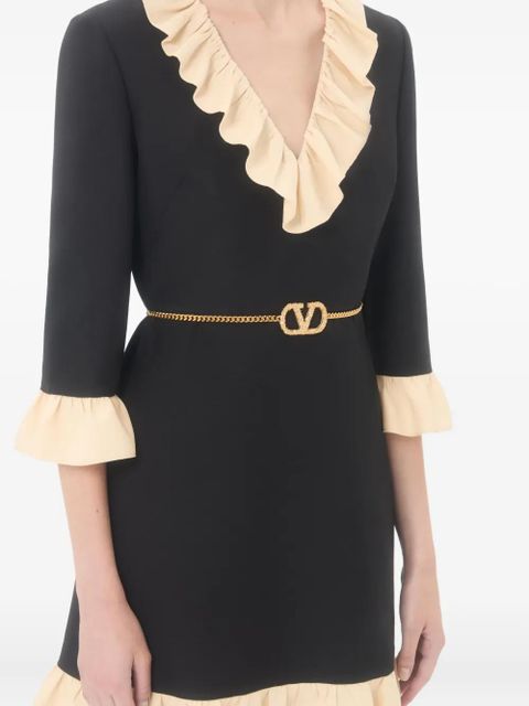 Valentino Garavani VLogo crystal-embellished belt - Gold