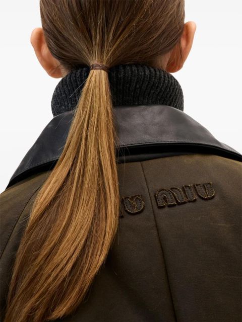 Miu Miu Waxed canvas blouson jacket - Brown