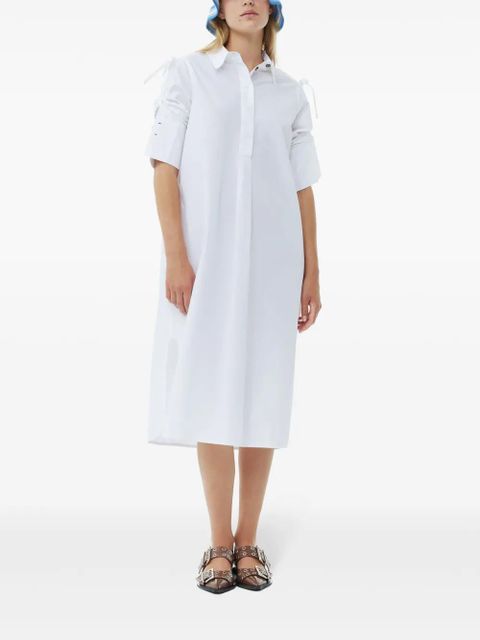 GANNI organic cotton poplin shirtdress - White - zdjęcie produktu nr 2