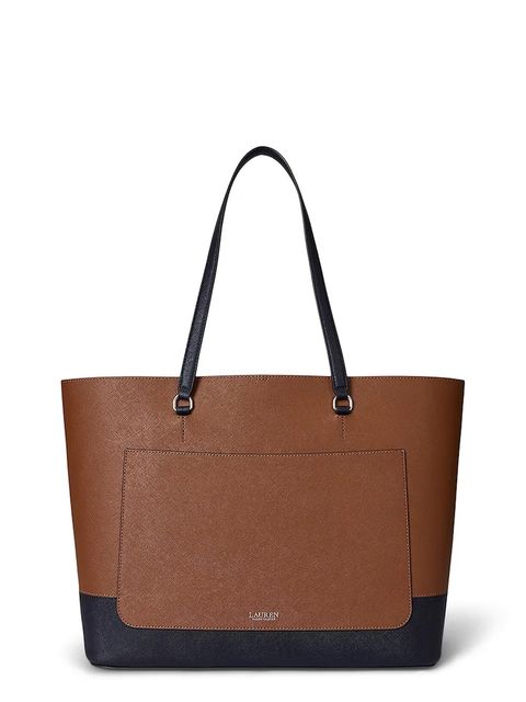 Lauren Ralph Lauren torebka skórzana kolor brązowy 431934896